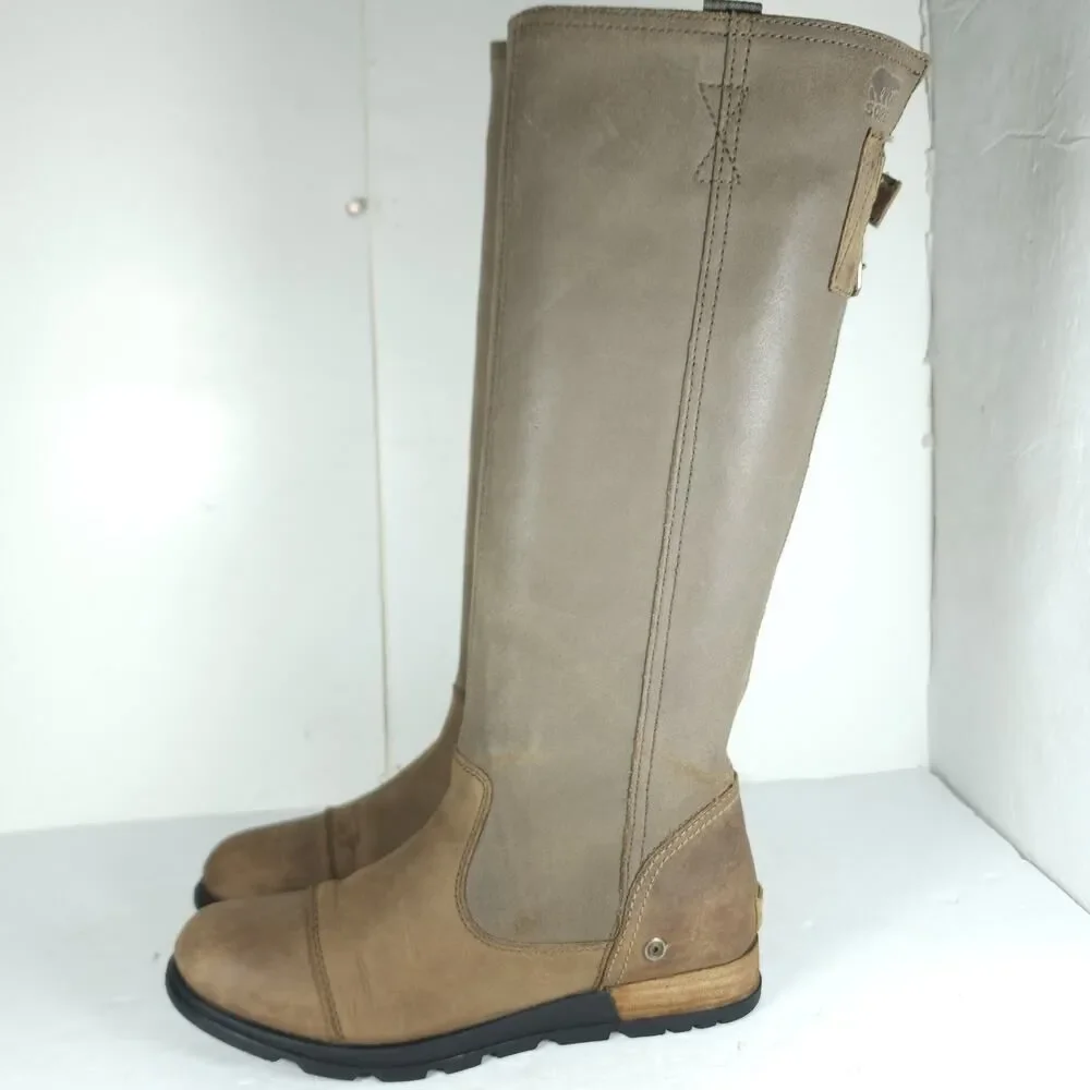 Sorel Women's Major US 7 Tobacco Full Grain Suede Leather Pull On Tall Boots